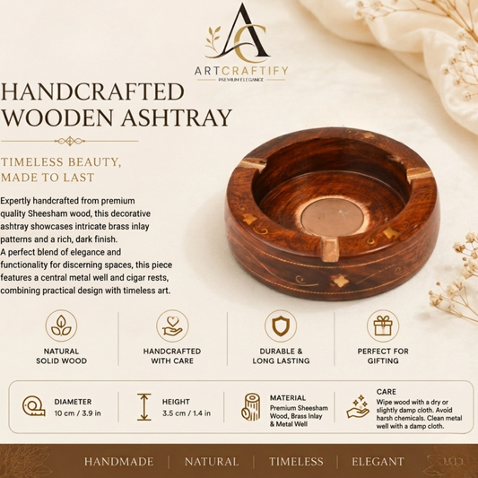 Handcrafted Wooden Ashtray