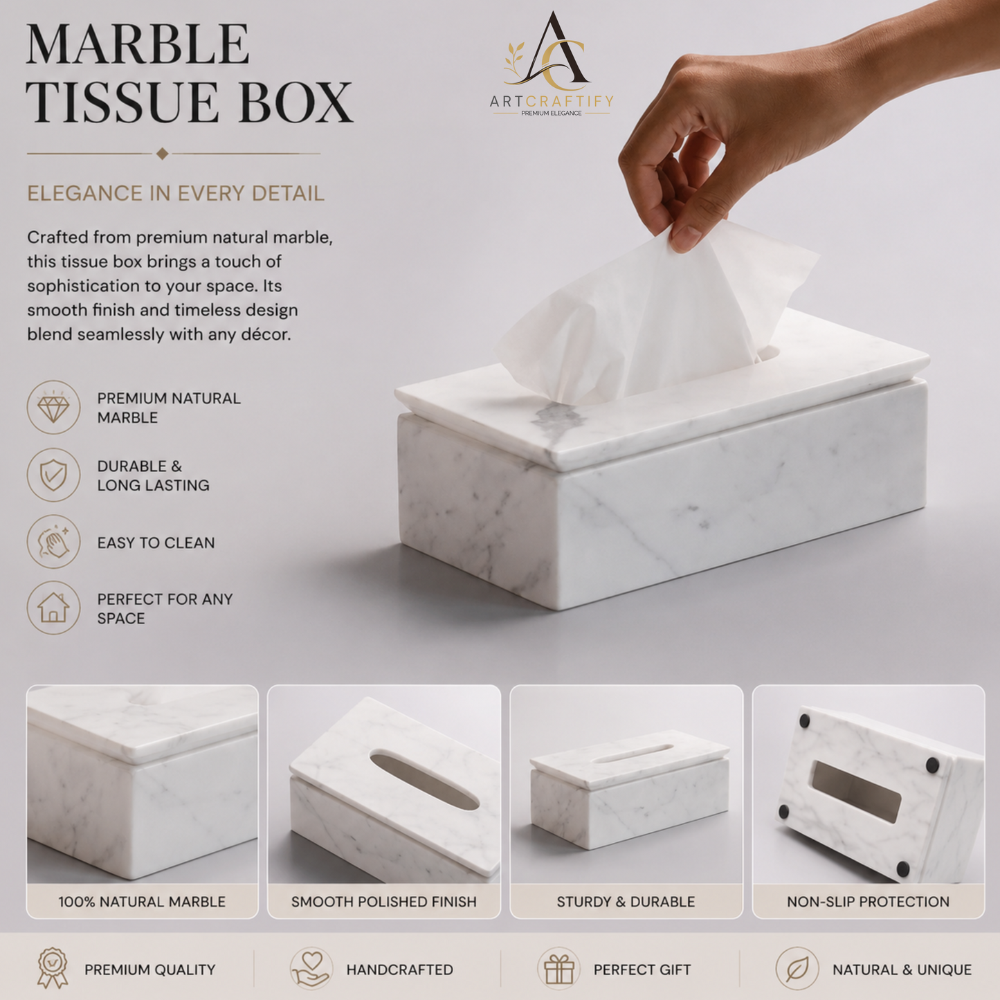 Marble Tissue Box