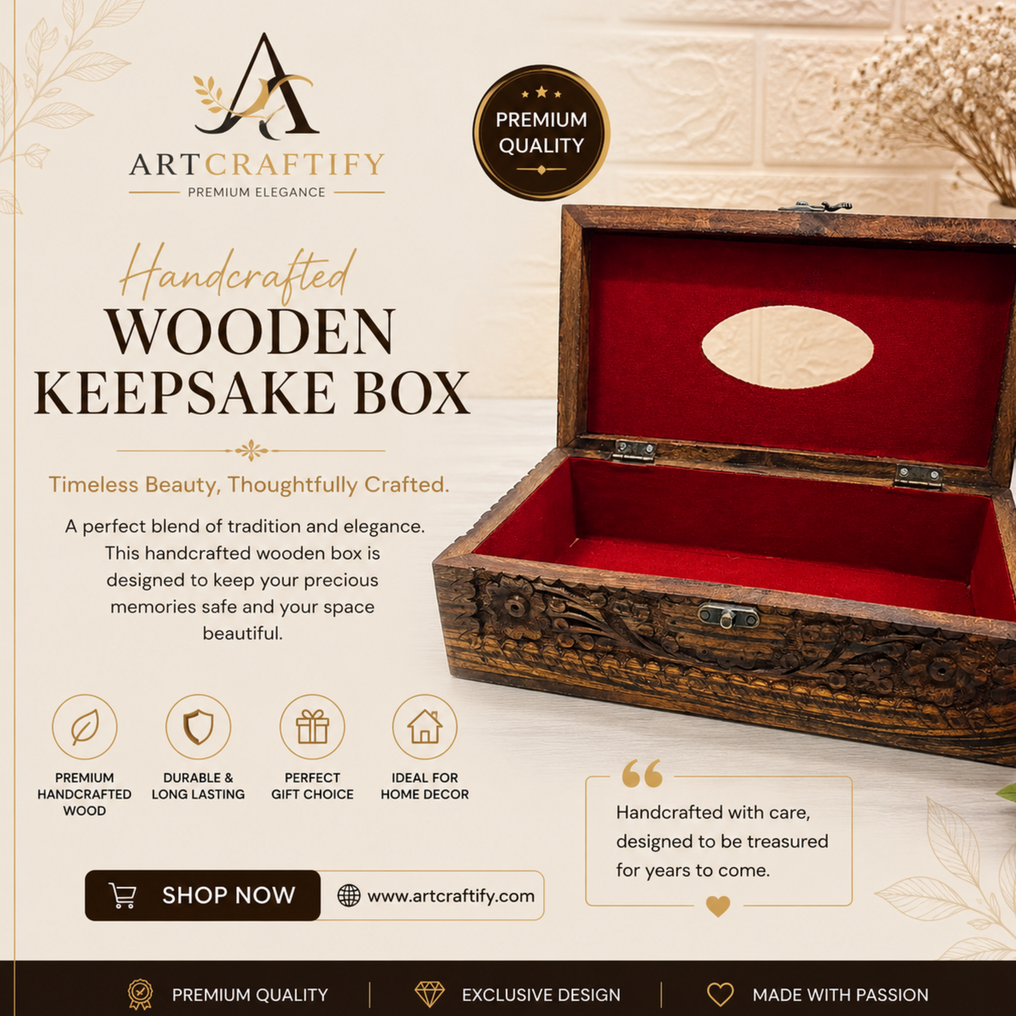 Wooden Carved Tissue Box