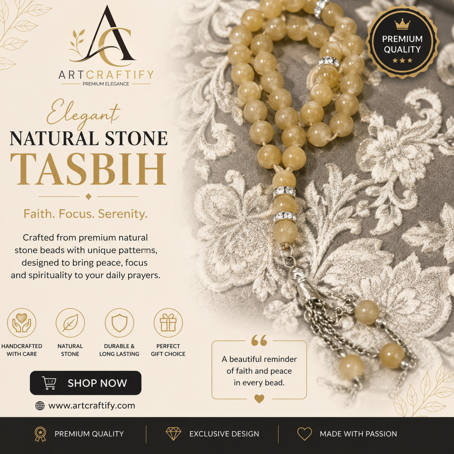 Natural Stone Tasbeeh